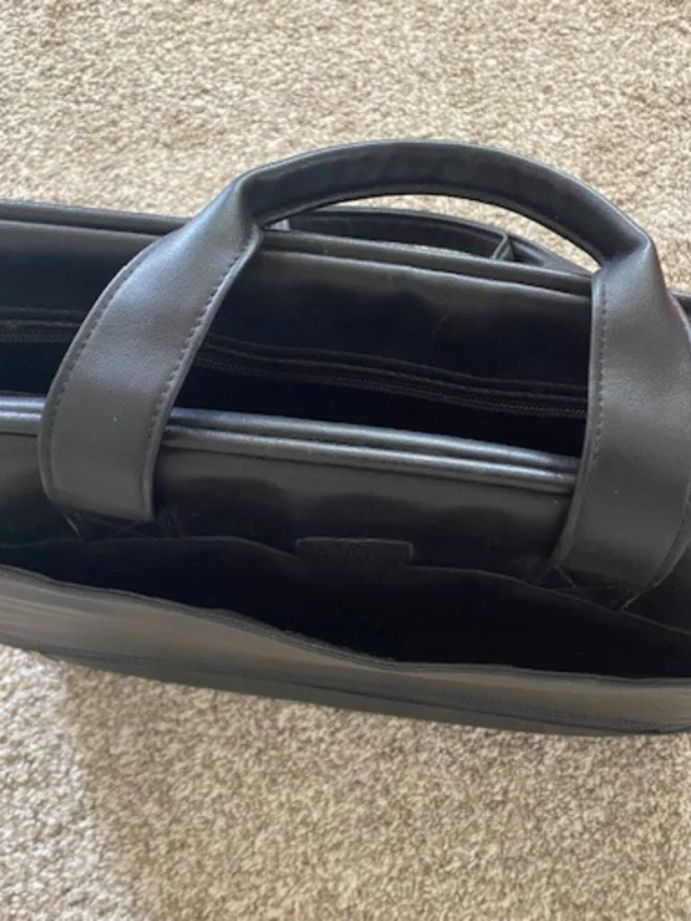 Leeds Black Leather Pharmaceutical Rep Bag Eli Lilly Zyprexa Pockets Travel